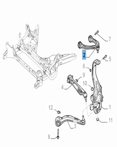Rechter schommelarm voor voorophanging boven voor Alfa Romeo Stelvio