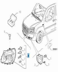 Linker voorlicht voor Fiat en Fiat Professional