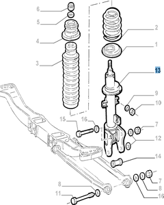Achterste schokdemper voor Alfa Romeo 147
