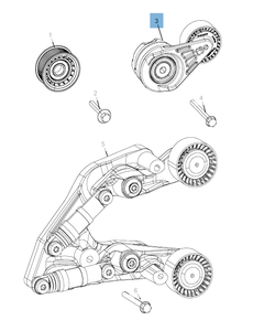Verstelbare riemspanner voor Jeep