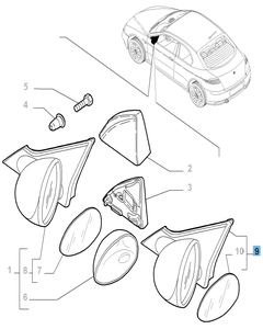Linker buitenspiegel voor Alfa Romeo GT