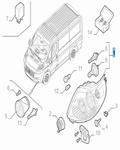 Koplamp rechtsvoor voor Fiat Professional Ducato