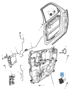 Raamopener compleet met 2 voetjes voor Jeep Cherokee
