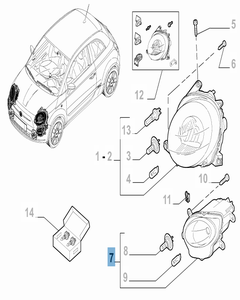 Voorlicht rechtsonder voor Abarth 500