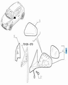 Linker buitenspiegel voor Alfa Romeo Mito