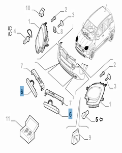 Voorlicht rechts voor Fiat Panda